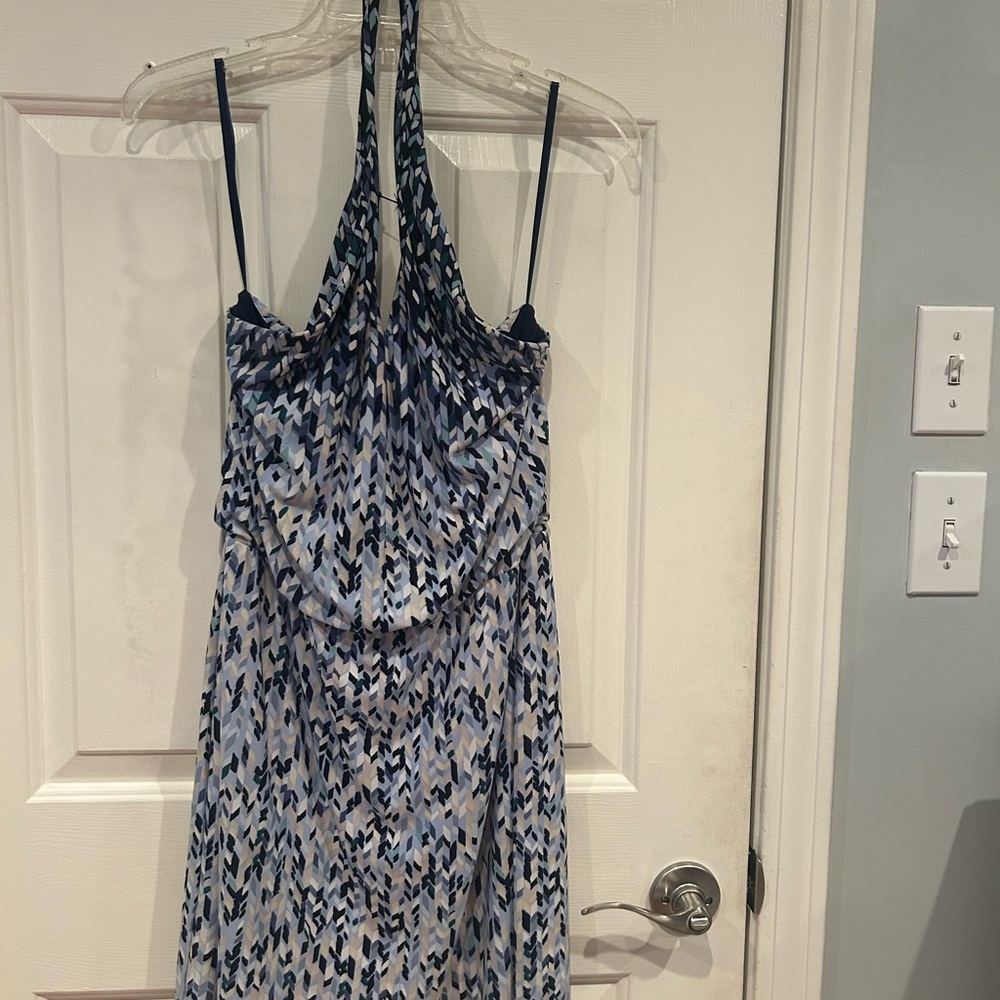 White House Black Market Blue Sleeveless Slip Dress